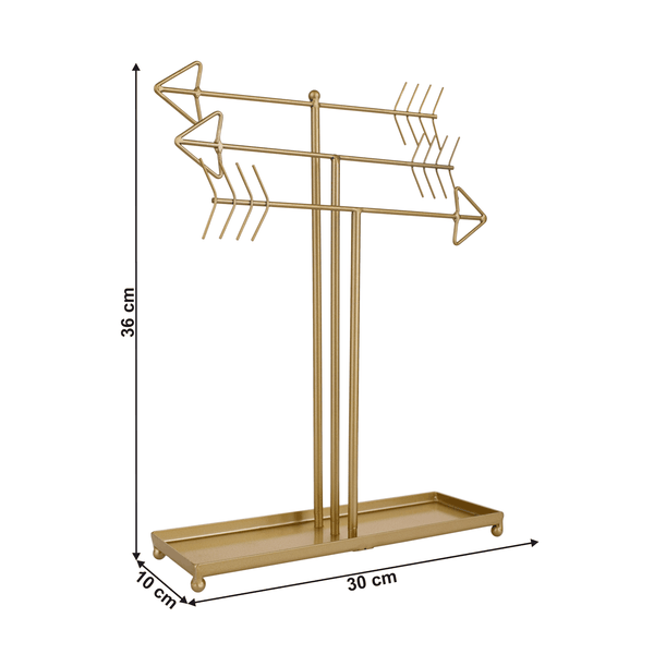 Stojan na šperky, zlatá, kov, KOMAN