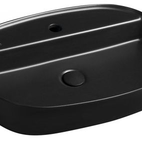 ISVEA - INFINITY OVAL keramické umývadlo na dosku, 60x40cm, čierna matná 10NF65060-2N