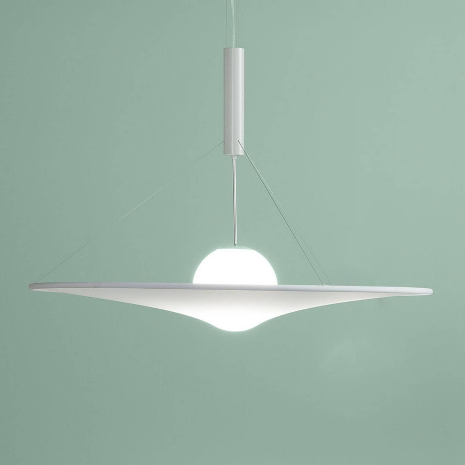 Axo Light Axolight Manto dizajnérske závesné LED, Ø 180 cm, Obývacia izba / jedáleň, hliník, sklo, textil, 28W, K: 93.4cm