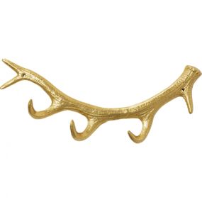 KARE Design Nástěnný věšák Antler - zlatý, 35cm