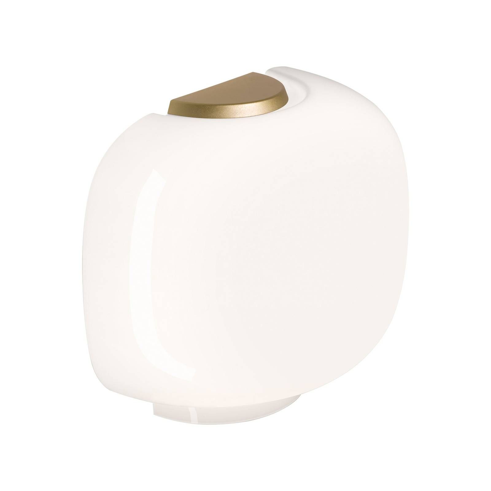 Foscarini Chouchin 3 Semi My Light biela/zlatá, Obývacia izba / jedáleň, fúkané sklo, kov, E27, 30W, L: 30 cm, K: 25cm