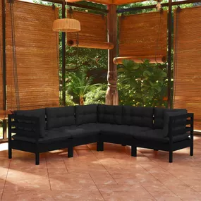Záhradná sedacia súprava 5 ks IRENA Dekorhome Čierna / antracit