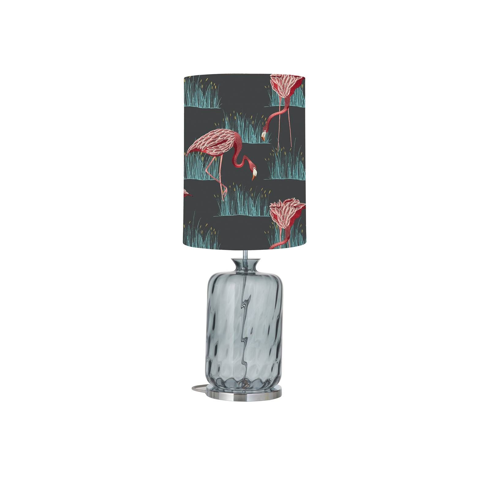 EBB & FLOW Pillar lampa Salinas azelea/lagoon, Obývacia izba / jedáleň, sklo, kov, polyester, bavlna, viskóza, E27, 25W, K: 74cm