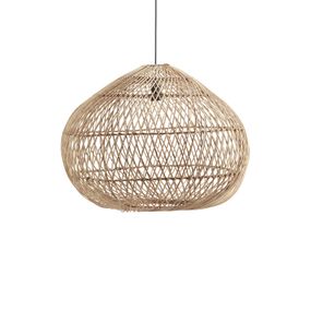 PR Home Karen závesná lampa ratanové tien. Ø 90 cm, Obývacia izba / jedáleň, ratan, E27, 40W, K: 63cm