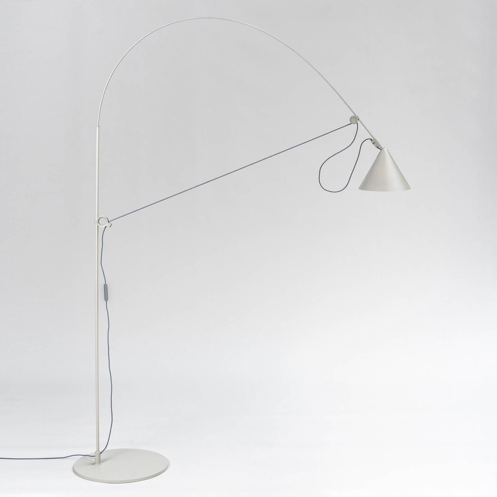 midgard AYNO stojacia lampa sivá/sivá 4 000K, Obývacia izba / jedáleň, recyklovaný plast, sklolaminát, oceľ, textil, 10W, L: 33 cm, K: 166cm