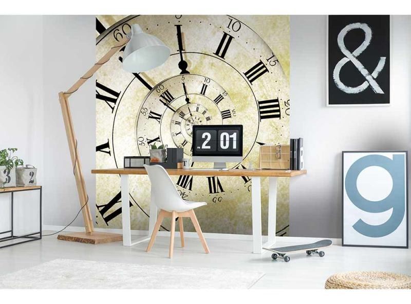 MS-3-0272 Vliesová obrazová fototapeta Spiral Clock, veľkosť 225 x 250 cm