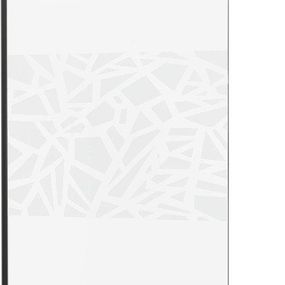 MEXEN/S - KIOTO Sprchová zástena WALK-IN 100x200 cm 8 mm, čierna, biely vzor 800-100-101-70-85