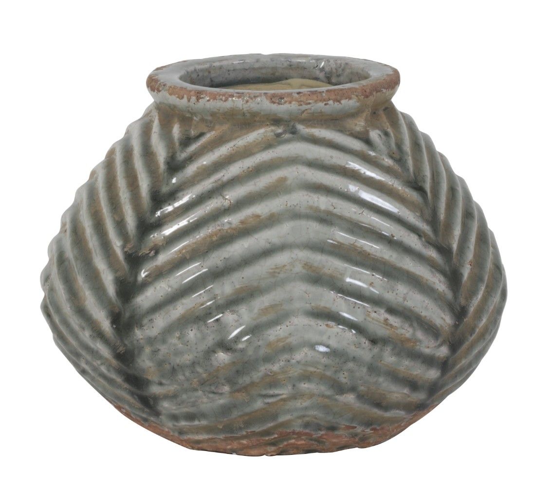 Dekoračná keramická váza KRIDLO, antique green