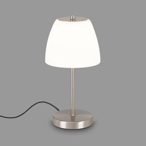 Briloner LED lampa Masa s dotykovým stmievačom, nikel matná, Obývacia izba / jedáleň, kov, sklo, 5.5W, K: 35cm