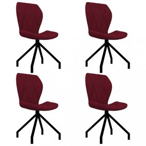 Jedálenská stolička 4 ks umelá koža Dekorhome Vínová