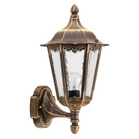 Albert Leuchten Vonkajšie nástenné svietidlo1818 hnedé-mosadz, hliníková zliatina, katedrálové sklo, E27, 75W, K: 44.5cm