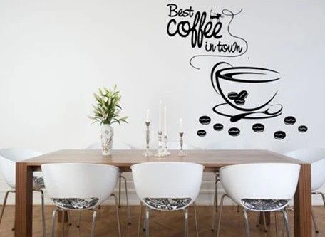 DomTextilu Nálepka na stenu s textom BEST COFFEE IN TOWN 50 x 100 cm