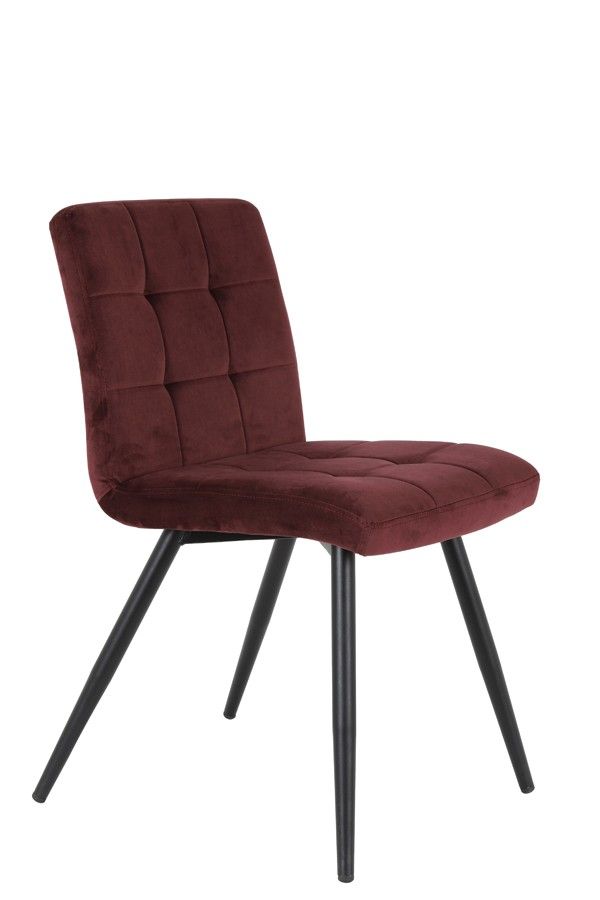 Zamatová burgundy jedálenská stolička OLIVE - 44*82*50 cm