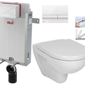 ALCADRAIN Renovmodul - predstenový inštalačný systém s bielym tlačidlom M1710 + WC JIKA LYRA PLUS + SEDADLO duraplastu SLOWCLOSE AM115/1000 M1710 LY5