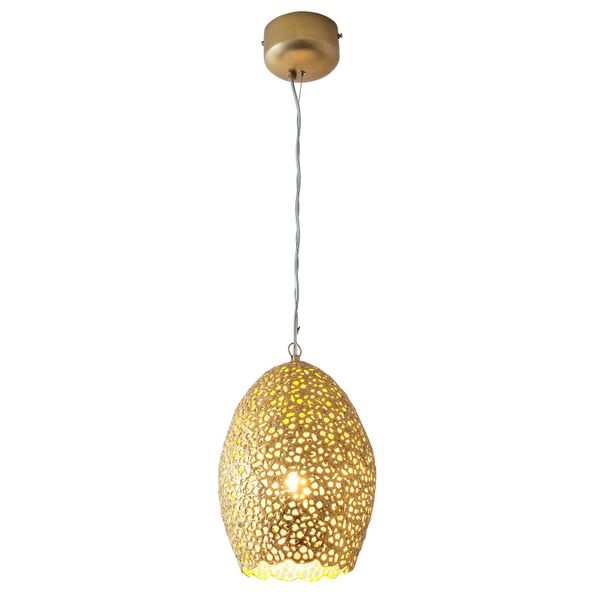 Holländer Závesná lampa Cavalliere, zlatá, Ø 22 cm, Obývacia izba / jedáleň, železo, E27, 60W, K: 32cm