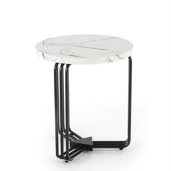 Halmar ANTICA S konferenčný stolík doska - biely mramor, konštrukcia - čierna