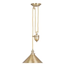 Elstead Závesná lampa Provence výškovo nastaviteľná mosadz, Obývacia izba / jedáleň, kov, E27, 100W, K: 23cm