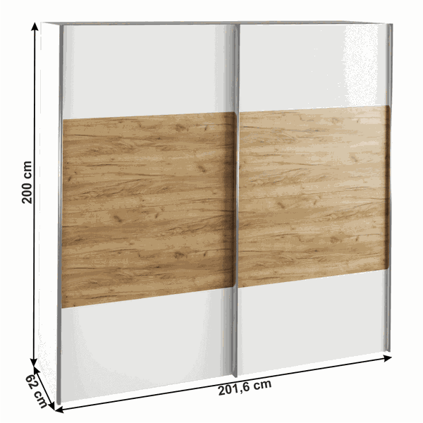 Spálňový komplet (posteľ 160x200 cm), biela/dub artisan, GABRIELA NEW