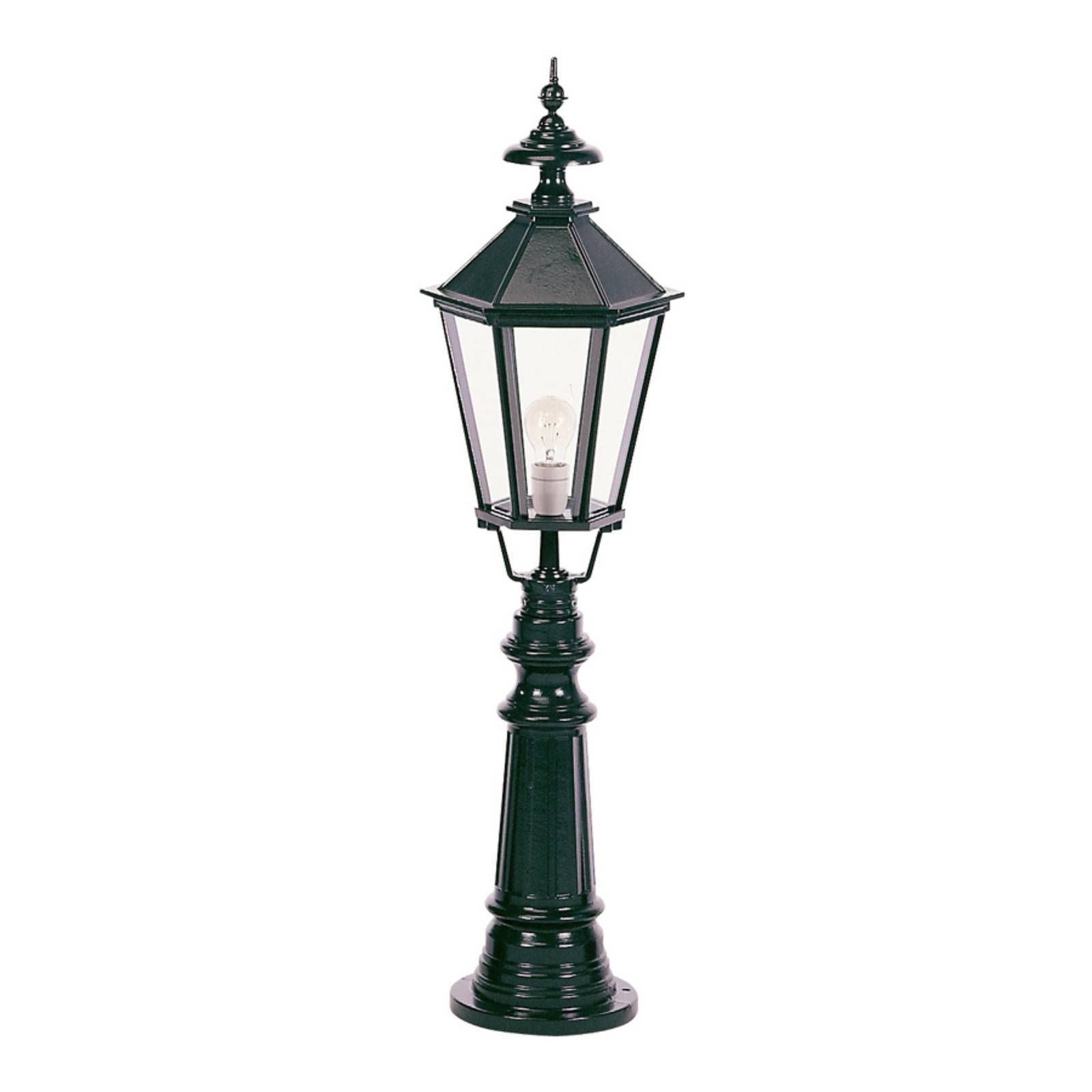 K.S. Verlichting Klasické chodníkové svietidlo Liverpool, čierne, kov, sklo, E27, 60W, K: 105cm