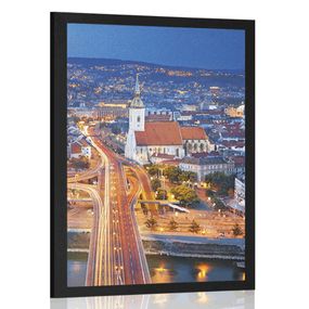 Plagát pohľad na nočnú Bratislavu - 40x60 black