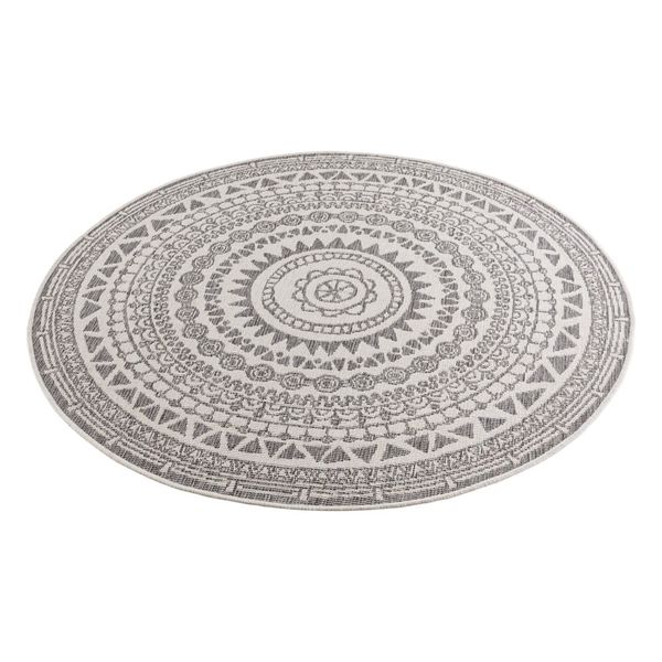 Sivo-krémový vonkajší koberec NORTHRUGS Coron, ø 140 cm
