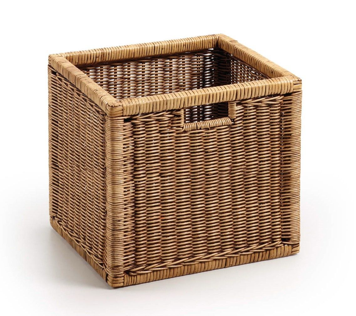 Estila Vidiecky štýlový košík Rattan z prírodného materiálu v hnedej farbe 38cm