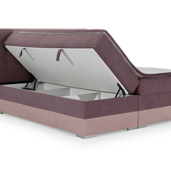 Čalúnená manželská posteľ s úložným priestorom Dalino 180 - svetlosivá / svetlomodrá
