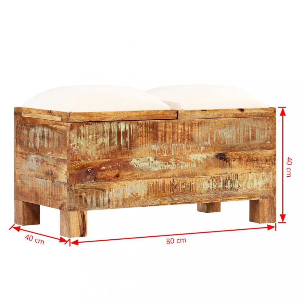 Úložná lavice hnedá / krémová Dekorhome 80 cm