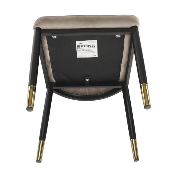 Jedálenská stolička Epona - béžová (Velvet) / čierna / zlatá