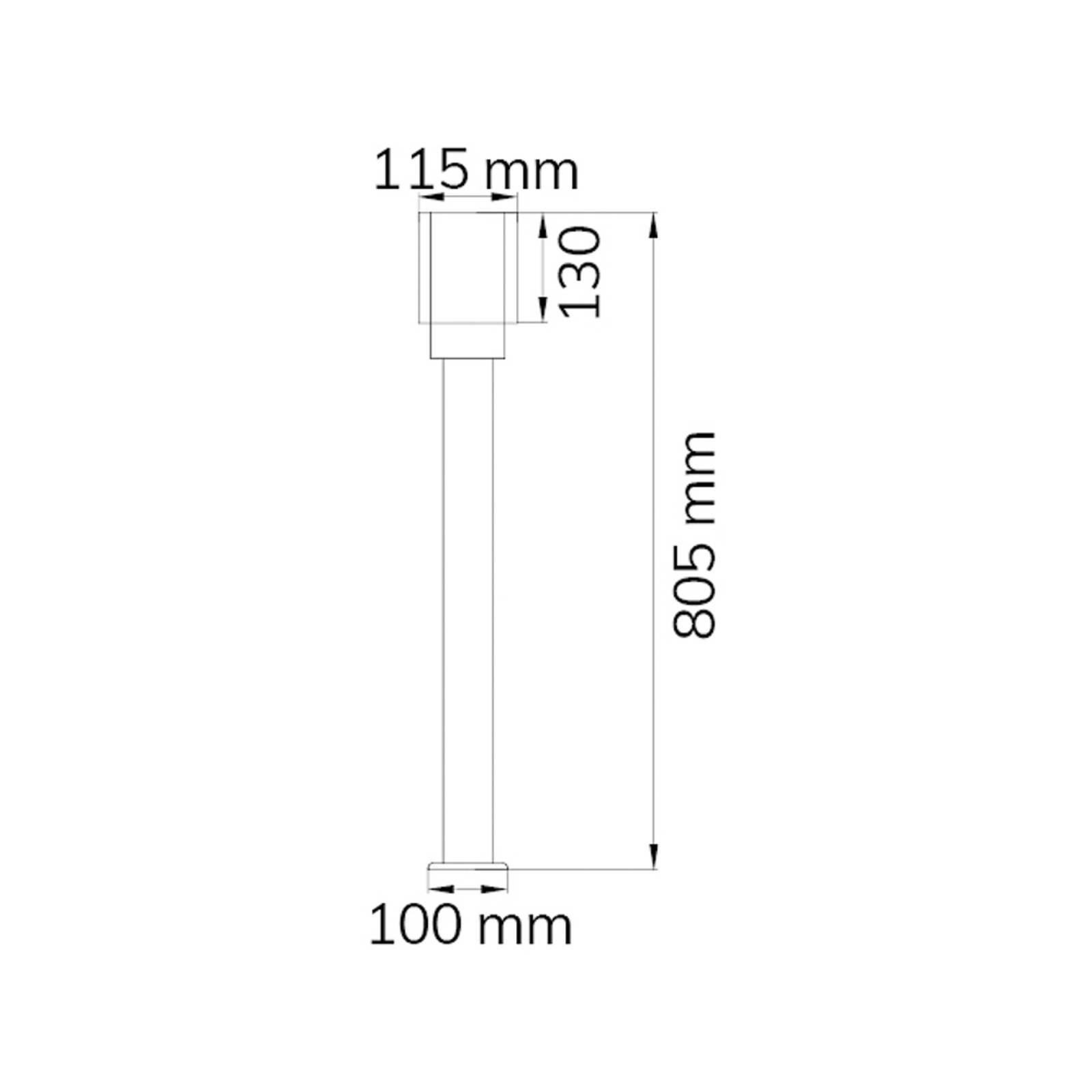 Wofi Stĺpikové svetlo Pita ušľachtilá oceľ, výška 80 cm, nehrdzavejúca oceľ, kov, plast, E27, 10W, K: 80cm