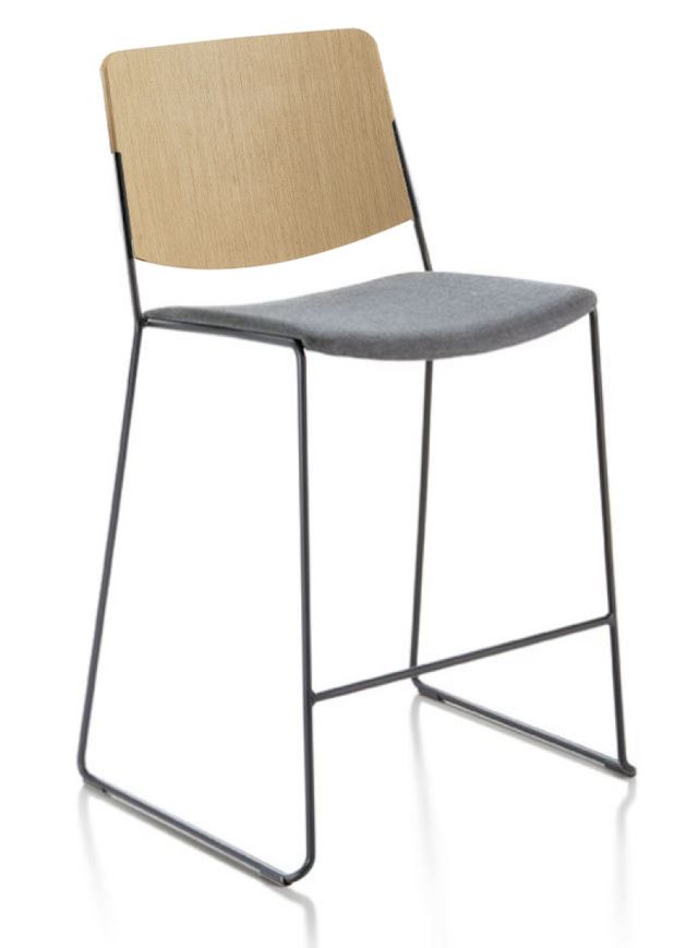 Fornasarig - Dubová barová stolička LINK 60X Pult s čalúneným sedadlom