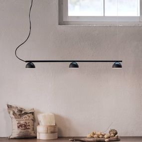 Northern Blush závesné LED svietidlo 3-pl., čierna, Obývacia izba / jedáleň, oceľ, akryl, 6W, P: 90 cm, L: 9 cm, K: 7.5cm