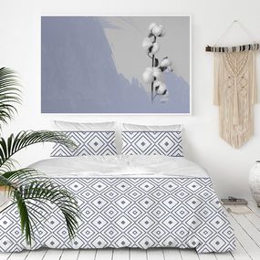 DomTextilu Fenomenálne bielo modŕe vzorované posteľné obliečky z bavlneného saténu 3 časti: 1ks 160 cmx200 + 2ks 70 cmx80 Biela 70 x 80 cm 39078-183133