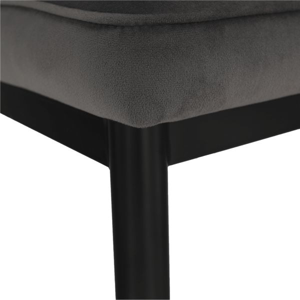Jedálenská stolička Epona - tmavosivá (Velvet) / čierna / zlatá
