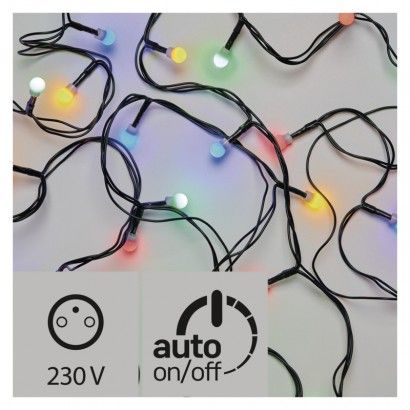 LED vianočná cherry reťaz – guľôčky, 30m, multicolor, čas.