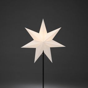 Konstsmide Christmas Svietidlo Papierová hviezda 7-cípa, biela 65 cm, Obývacia izba / jedáleň, papier, kov, E14, 15W, L: 40 cm, K: 65cm
