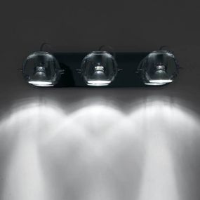 Fabbian Beluga Colour – stropné bodové svetlo 3-pl, Obývacia izba / jedáleň, kov, olovnatý krištáľ, GU10, 7W, L: 9 cm, K: 12.3cm