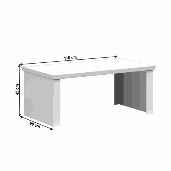 Konferenčný stolík, 110cm, biela, ARYAN