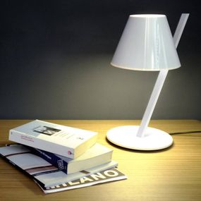 Artemide Biela dizajnová stolná lampa La Petite, Obývacia izba / jedáleň, hliník, plast, E14, 6W, K: 37cm