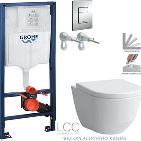 Rapid SL pre závesné WC 38528SET s chrómovou doskou + WC LAUFEN PRO LCC RIMLESS + SEDADLO 38772001 LP2