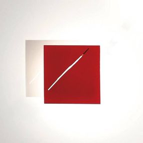 Knikerboker Des.agn nástenné LED svietidlo červené, Obývacia izba / jedáleň, oceľ, 10W, L: 16 cm, K: 16cm