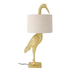 Stolová lampa v zlatej farbe s textilným tienidlom (výška 73 cm) Heron – Bloomingville