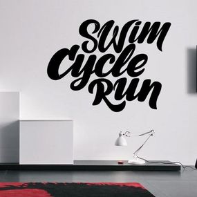 Samolepka na zeď Nápis Swin cycle run 0652