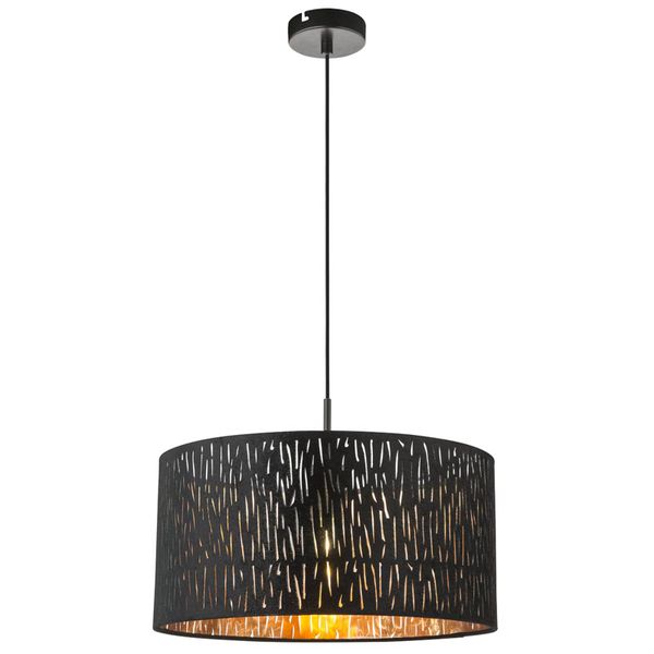 Globo Závesná lampa Tuxon, okrúhle, 40 cm, Obývacia izba / jedáleň, kov, zamat, E27, 60W