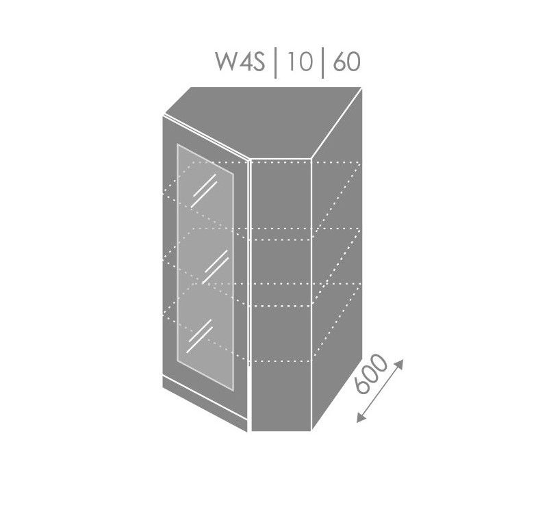 ArtExt Kuchynská linka Brerra - lesk Kuchyňa: Horná rohová skrinka W4S/10/60 / (ŠxVxH) 60 x 96 x 60 cm