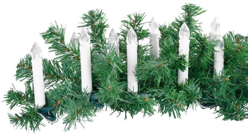 Sviečka MagicHome Vianoce, so štipcom, reťaz, 10x LED, 2xAA, 10 ks, časovač, 1,5x9 cm