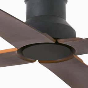 FARO BARCELONA Stropný ventilátor Winche M, IP44, exteriér, wenge, ABS, oceľ, K: 39cm