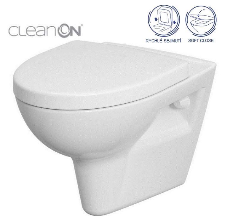 CERSANIT - SET 547 ZÁVESNÁ WC MISA Parva NEW CLEANON so sedadlom DUR ANTI Softclose K701-015