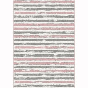 Koberec Karan 100x150 cm - ružová / sivá / biela