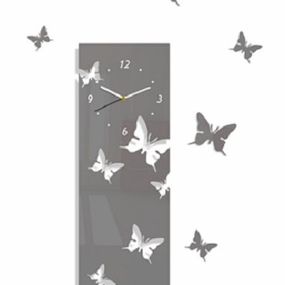 DomTextilu Nástenné nalepovacie hodiny s motívom motýľov 7903-21408